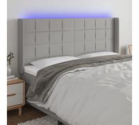 VidaXL Testiera a LED Grigio Chiaro 163x16x118/128 cm in Tessuto