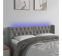 vidaXL Testiera a LED Grigio Chiaro 163x16x78/88 cm in Velluto