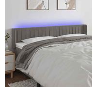VidaXL Testiera a LED Grigio Chiaro 163x16x78/88 cm in Velluto