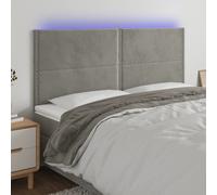 vidaXL Testiera a LED Grigio Chiaro 180x5x118/128 cm in Velluto