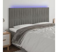 vidaXL Testiera a LED Grigio Chiaro 180x5x118/128 cm in Velluto