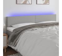 Testiera a led grigio chiaro 180x5x78/88 cm in tessuto