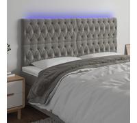 vidaXL Testiera a LED Grigio Chiaro 180x7x118/128 cm in Velluto