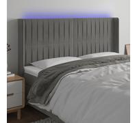 VidaXL Testiera a LED Grigio Chiaro 183x16x118/128 cm in Velluto