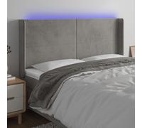 vidaXL Testiera a LED Grigio Chiaro 183x16x118/128 cm in Velluto