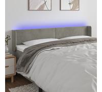 vidaXL Testiera a LED Grigio Chiaro 183x16x78/88 cm in Velluto