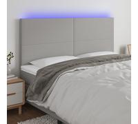 VidaXL Testiera a LED Grigio Chiaro 200x5x118/128 cm in Tessuto