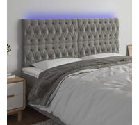 vidaXL Testiera a LED Grigio Chiaro 200x7x118/128 cm in Velluto