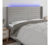 vidaXL Testiera a LED Grigio Chiaro 203x16x118/128 cm in Tessuto