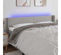 vidaXL Testiera a LED Grigio Chiaro 203x16x78/88 cm in Tessuto