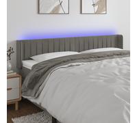 vidaXL Testiera a LED Grigio Chiaro 203x16x78/88 cm in Velluto