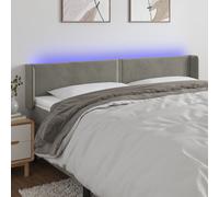 vidaXL Testiera a LED Grigio Chiaro 203x16x78/88 cm in Velluto