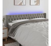 vidaXL Testiera a LED Grigio Chiaro 203x16x78/88 cm in Velluto