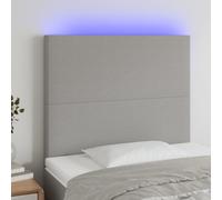 Testiera a led grigio chiaro 80x5x118/128 cm in tessuto