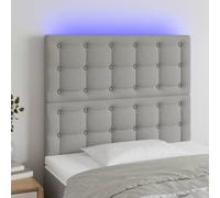 vidaXL Testiera a LED Grigio Chiaro 80x5x118/128 cm in Tessuto