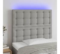 vidaXL Testiera a LED Grigio Chiaro 80x5x118/128 cm in Tessuto