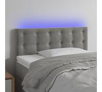 Testiera a led grigio chiaro 80x5x78/88 cm in velluto