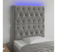 vidaXL Testiera a LED Grigio Chiaro 80x7x118/128 cm in Velluto
