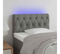 Testiera a led grigio chiaro 80x7x78/88 cm in tessuto