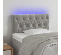 vidaXL Testiera a LED Grigio Chiaro 80x7x78/88 cm in Velluto