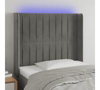 vidaXL Testiera a LED Grigio Chiaro 83x16x118/128 cm in Velluto