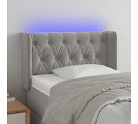 VidaXL Testiera a LED Grigio Chiaro 83x16x78/88 cm in Velluto