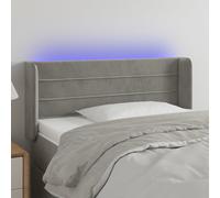 vidaXL Testiera a LED Grigio Chiaro 83x16x78/88 cm in Velluto