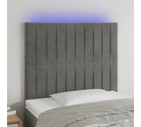 vidaXL Testiera a LED Grigio Chiaro 90x5x118/128 cm in Velluto