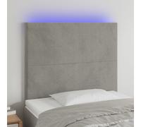 vidaXL Testiera a LED Grigio Chiaro 90x5x118/128 cm in Velluto
