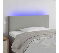 Testiera a led grigio chiaro 90x5x78/88 cm in tessuto