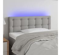 Testiera a led grigio chiaro 90x5x78/88 cm in tessuto