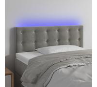 vidaXL Testiera a LED Grigio Chiaro 90x5x78/88 cm in Velluto