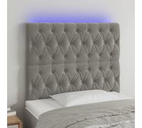 vidaXL Testiera a LED Grigio Chiaro 90x7x118/128 cm in Velluto