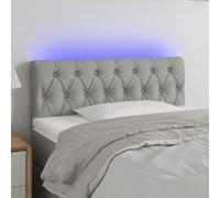 vidaXL Testiera a LED Grigio Chiaro 90x7x78/88 cm in Tessuto