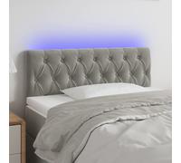 vidaXL Testiera a LED Grigio Chiaro 90x7x78/88 cm in Velluto