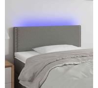 vidaXL Testiera a LED Grigio Scuro 100x5x78/88 cm in Tessuto