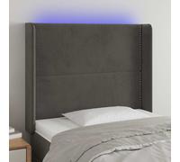 vidaXL Testiera a LED Grigio Scuro 103x16x118/128cm in Velluto