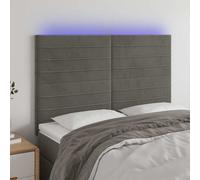 vidaXL Testiera a LED Grigio Scuro 144x5x118/128cm in Velluto