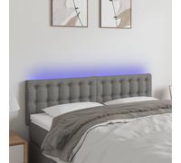 vidaXL Testiera a LED Grigio Scuro 144x5x78/88 cm in Tessuto