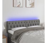 vidaXL Testiera a LED Grigio Scuro 144x7x78/88 cm in Tessuto