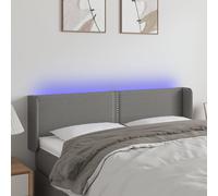 vidaXL Testiera a LED Grigio Scuro 147x16x78/88 cm in Tessuto