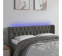 vidaXL Testiera a LED Grigio Scuro 147x16x78/88 cm in Velluto