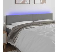 Testiera a led grigio scuro 160x5x78/88 cm in tessuto