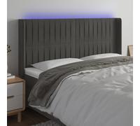 vidaXL Testiera a LED Grigio Scuro 163x16x118/128cm in Velluto