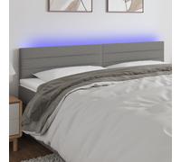 vidaXL Testiera a LED Grigio Scuro 200x5x78/88 cm in Tessuto