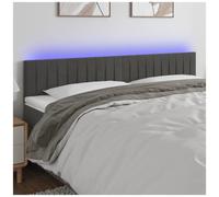VIDAXL - Testiera A Led Grigio Scuro 200x5x78/88 Cm In Velluto