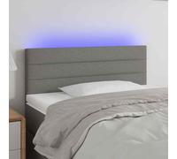 AX Testiera Letto Grigio 80x5x78/88cm LED 55cm Tagliabile Giroletto Casa 3121727