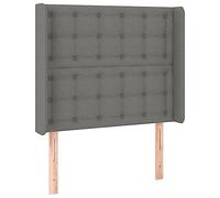 AX Testiera Letto Grigio Luci LED Tagliabile 83x16x118/128cm 2 Orecchie 3124457