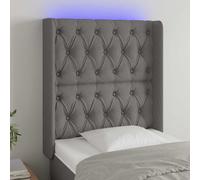 VidaXL Testiera a LED Grigio Scuro 83x16x118/128 cm in Tessuto