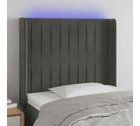 AX Testiera Letto Luci LED 2 Orecchie 83x16x118/128cm Grigio Regolabile 3124317